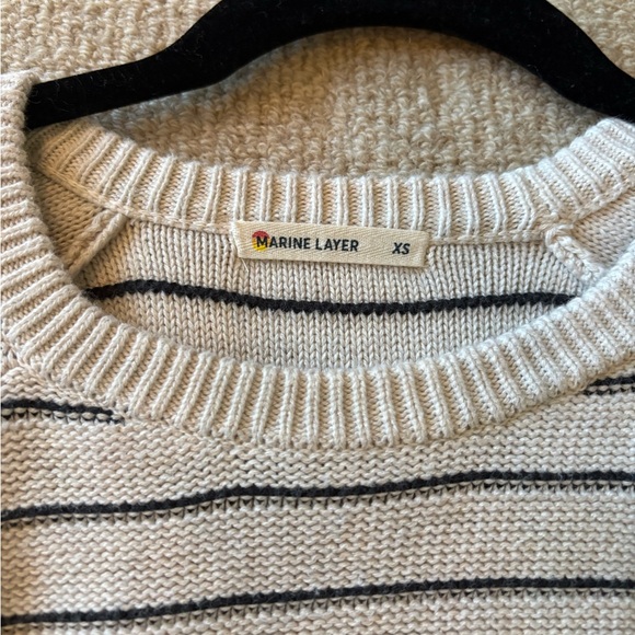 Marine Layer Cream and Black Striped Sweater - Picture 2 of 2